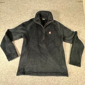 66 North Hrannar Zipneck Mens XL Black Mens Fleece Pullover K01250 Grid 1/4 Zip